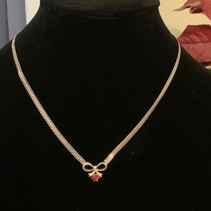 925 sterling silver bow tie necklace